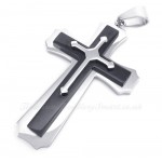 Three Titanium Cross Pendant Necklace (Free Chain)