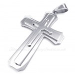 Three Titanium Cross Pendant Necklace (Free Chain)