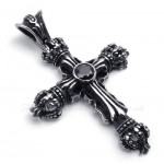 Imperial Crown Titanium Cross Pendant Necklace (Free Chain)