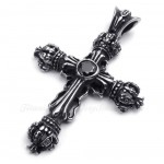 Imperial Crown Titanium Cross Pendant Necklace (Free Chain)