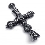 Imperial Crown Titanium Cross Pendant Necklace (Free Chain)