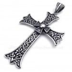 Flower Titanium Cross Pendant Necklace (Free Chain)