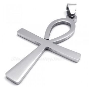 Simple Titanium Tau Cross Pendant Necklace (Free Chain)