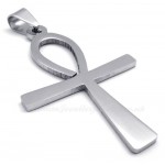 Simple Titanium Tau Cross Pendant Necklace (Free Chain)