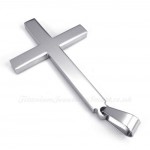 Pure Color Titanium Cross Pendant Necklace (Free Chain)