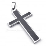 Elegant Simple Titanium Cross Pendant Necklace  (Free Chain)