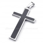 Elegant Simple Titanium Cross Pendant Necklace  (Free Chain)