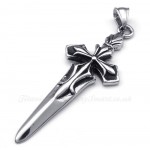 Sword Titanium Cross Pendant Necklace (Free Chain)