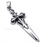 Sword Titanium Cross Pendant Necklace (Free Chain)