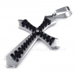 Black Titanium Cross Pendant Necklace (Free Chain)