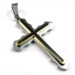 Two Titanium Cross Pendant Necklace (Free Chain)