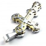 Mens Exquisite Titanium Cross Pendant Necklace (Free Chain)