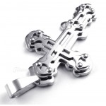 Mens Exquisite Silver Titanium Cross Pendant Necklace (Free Chain)