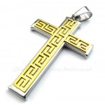 Mens Fashion Titanium Cross Pendant Necklace (Free Chain)