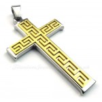 Mens Fashion Titanium Cross Pendant Necklace (Free Chain)