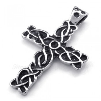 Mens Beautiful Titanium Cross Pendant Necklace (Free Chain)