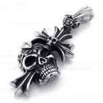 Titanium Skull Cross Pendant Necklace (Free Chain)