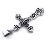 Skull Titanium Cross Pendant Necklace (Free Chain)