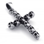 Titanium Skull Cross Pendant Necklace (Free Chain)