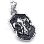 Flower Titanium Cross Pendant Necklace (Free Chain)