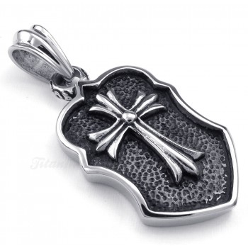 Titanium Cross Pendant Necklace (Free Chain)