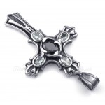 Zircon Titanium Cross Pendant Necklace (Free Chain)