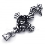 Dragon Black Bead Titanium Cross Pendant Necklace (Free Chain)