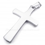 Silver Color Titanium Cross Pendant Necklace (Free Chain)