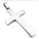 Silver Color Titanium Cross Pendant Necklace (Free Chain)