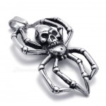 Titanium Skull Spider Pendant Necklace (Free Chain)