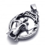Skull Titanium Pendant Necklace With A Inverted image (Free Chain)