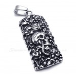 Rose Skull Cards Shaped Titanium Pendant Necklace (Free Chain)