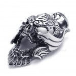 Skull Mask Titanium Pendant Necklace (Free Chain)