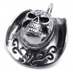 Titanium Skull Hat Pendant Necklace (Free Chain)