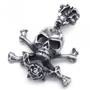 Titanium Skull Pendant Necklace (Free Chain)