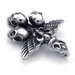 Wings Titanium Skull Pendant Necklace (Free Chain)