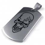 Cards Titanium Skull Pendant Necklace  (Free Chain)