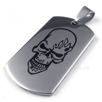 Cards Titanium Skull Pendant Necklace  (Free Chain)