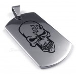 Cards Titanium Skull Pendant Necklace  (Free Chain)