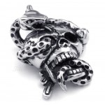 Titanium Skull Snake Pendant Necklace (Free Chain)