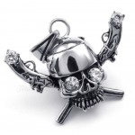 Pirate Titanium Skull Pendant Necklace (Free Chain)