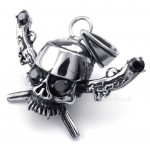 Exquisite Titanium Pirate Skull Pendant Necklace (Free Chain)