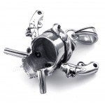 Exquisite Titanium Pirate Skull Pendant Necklace (Free Chain)