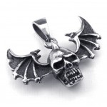 Wings Titanium Skull Pendant Necklace (Free Chain)