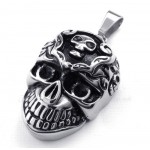 Elegant Titanium Skull Pendant Necklace (Free Chain)
