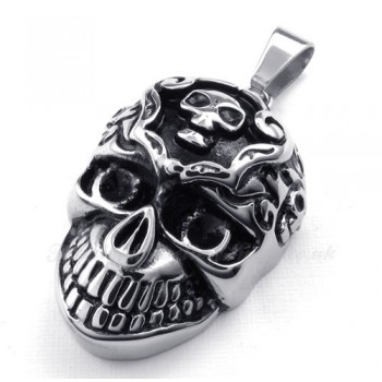 Elegant Titanium Skull Pendant Necklace (Free Chain)