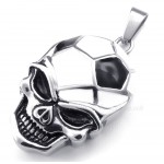 Titanium Football And Soccer Skull Pendant Necklace (Free Chain)