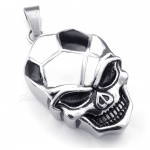 Titanium Football And Soccer Skull Pendant Necklace (Free Chain)