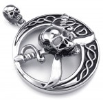 Titanium Pirate Skull Pendant Necklace (Free Chain)