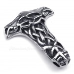 Skull Titanium Thor's Hammer Pendant Necklace (Free Chain)